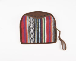 Skórzana kopertówka z bawełną gheri