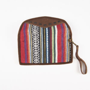 Skórzana kopertówka z bawełną gheri