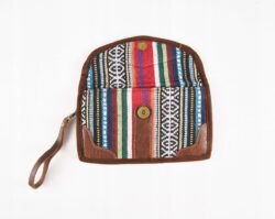 Skórzana kopertówka z bawełną gheri