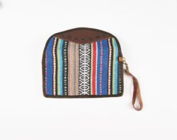 Skórzana kopertówka z bawełną gheri