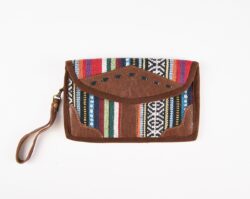 Skórzana kopertówka z bawełną gheri