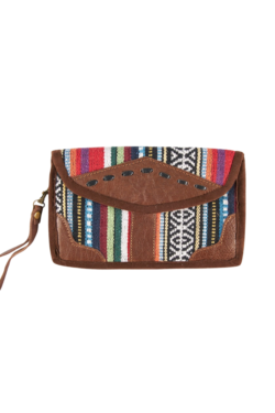 Skórzana kopertówka z bawełną gheri