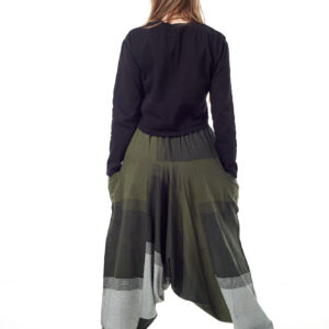 Geometryczne szarawary patchwork