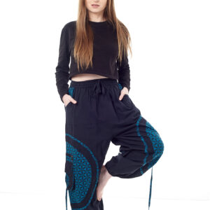 Spodnie bojówki - niebieski Kwiat Życia