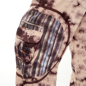 Baggy spodnie z haftem w grzybki