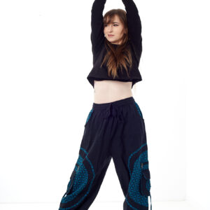 Spodnie bojówki - niebieski Kwiat Życia