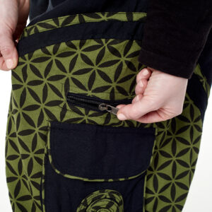 Spodnie bojówki - zielony Kwiat Życia