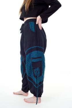 Spodnie bojówki - niebieski Kwiat Życia