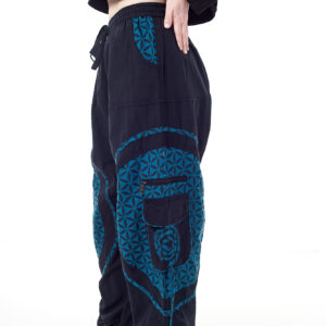 Spodnie bojówki - niebieski Kwiat Życia