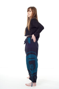 Spodnie bojówki - niebieski Kwiat Życia