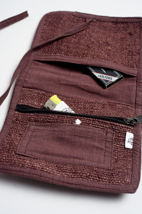 Etui z konopi - saszetka na tytoń brązowa