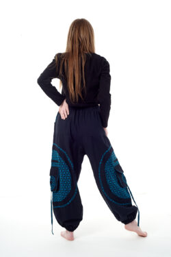 Spodnie bojówki - niebieski Kwiat Życia