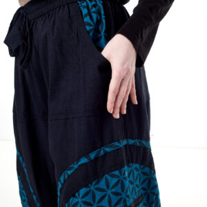 Spodnie bojówki - niebieski Kwiat Życia