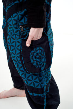 Spodnie bojówki - niebieski Kwiat Życia