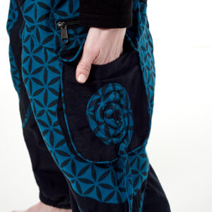 Spodnie bojówki - niebieski Kwiat Życia