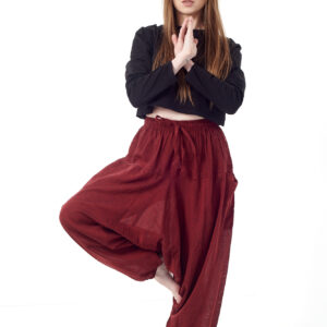 Gładkie szarawary jednokolorowe - bordowe