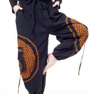 Spodnie bojówki - pomarańczowy Kwiat Życia