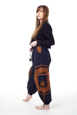 Spodnie bojówki - pomarańczowy Kwiat Życia