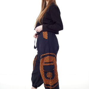 Spodnie bojówki - pomarańczowy Kwiat Życia