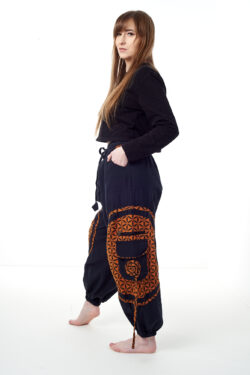 Spodnie bojówki - pomarańczowy Kwiat Życia