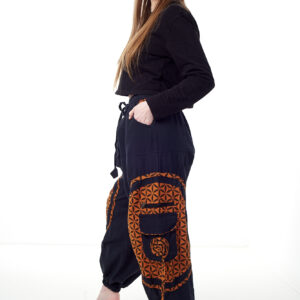 Spodnie bojówki - pomarańczowy Kwiat Życia