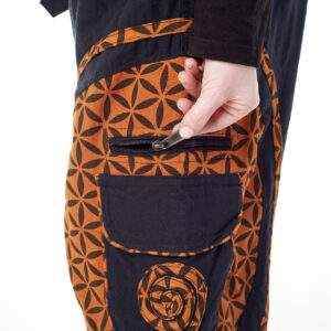 Spodnie bojówki - pomarańczowy Kwiat Życia