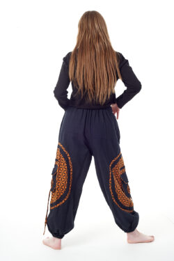 Spodnie bojówki - pomarańczowy Kwiat Życia