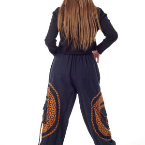 Spodnie bojówki - pomarańczowy Kwiat Życia