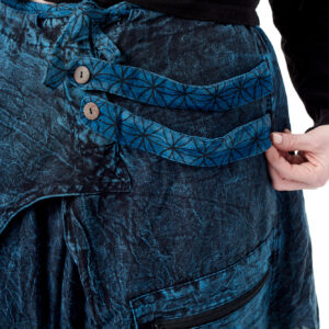 Szarawary z połami  - vintage niebieski