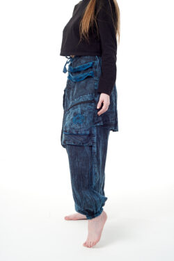 Szarawary z połami  - vintage niebieski