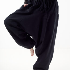 Gładkie szarawary jednokolorowe - czarne