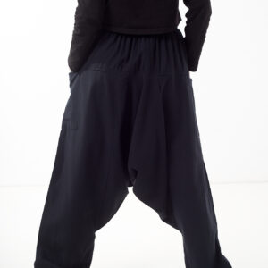 Gładkie szarawary jednokolorowe - czarne