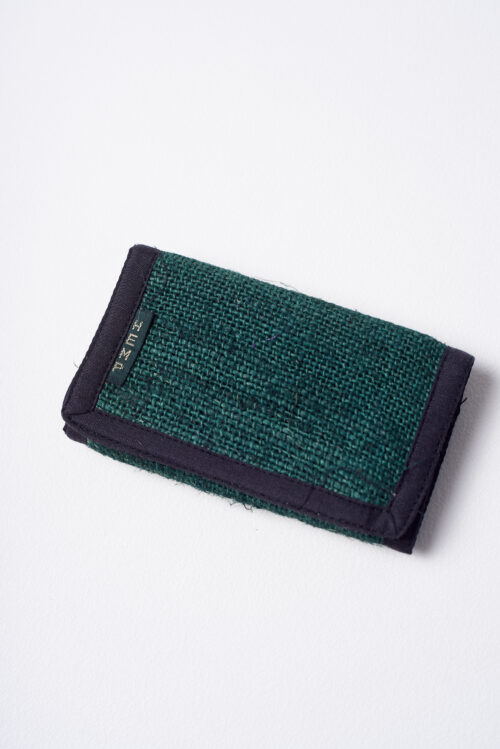 Konopny portfel na rzep Himalayan Hemp: ZIELONY