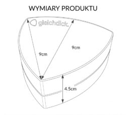 Wymiary Wymiary grindera marki gleichdick. Wysokość 4.5 cm, wysokość i szerokość 9cm