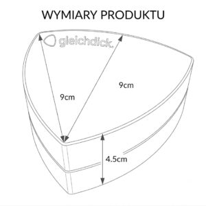 Wymiary Wymiary grindera marki gleichdick. Wysokość 4.5 cm, wysokość i szerokość 9cm