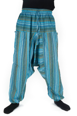 Szarawary niebieskie w paski Szarawary w paski - baby blue