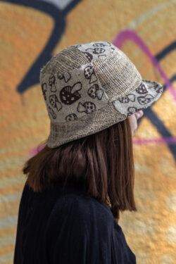 Patchworkowy bucket hat w grzybki
