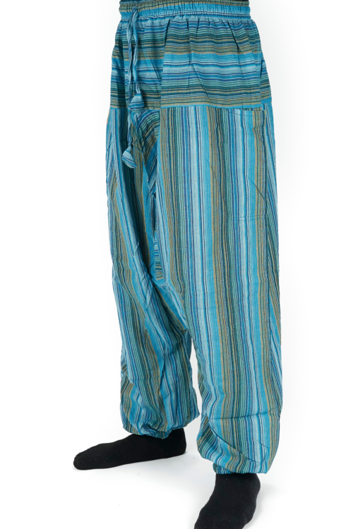 Szarawary niebieskie w paski Szarawary w paski - baby blue
